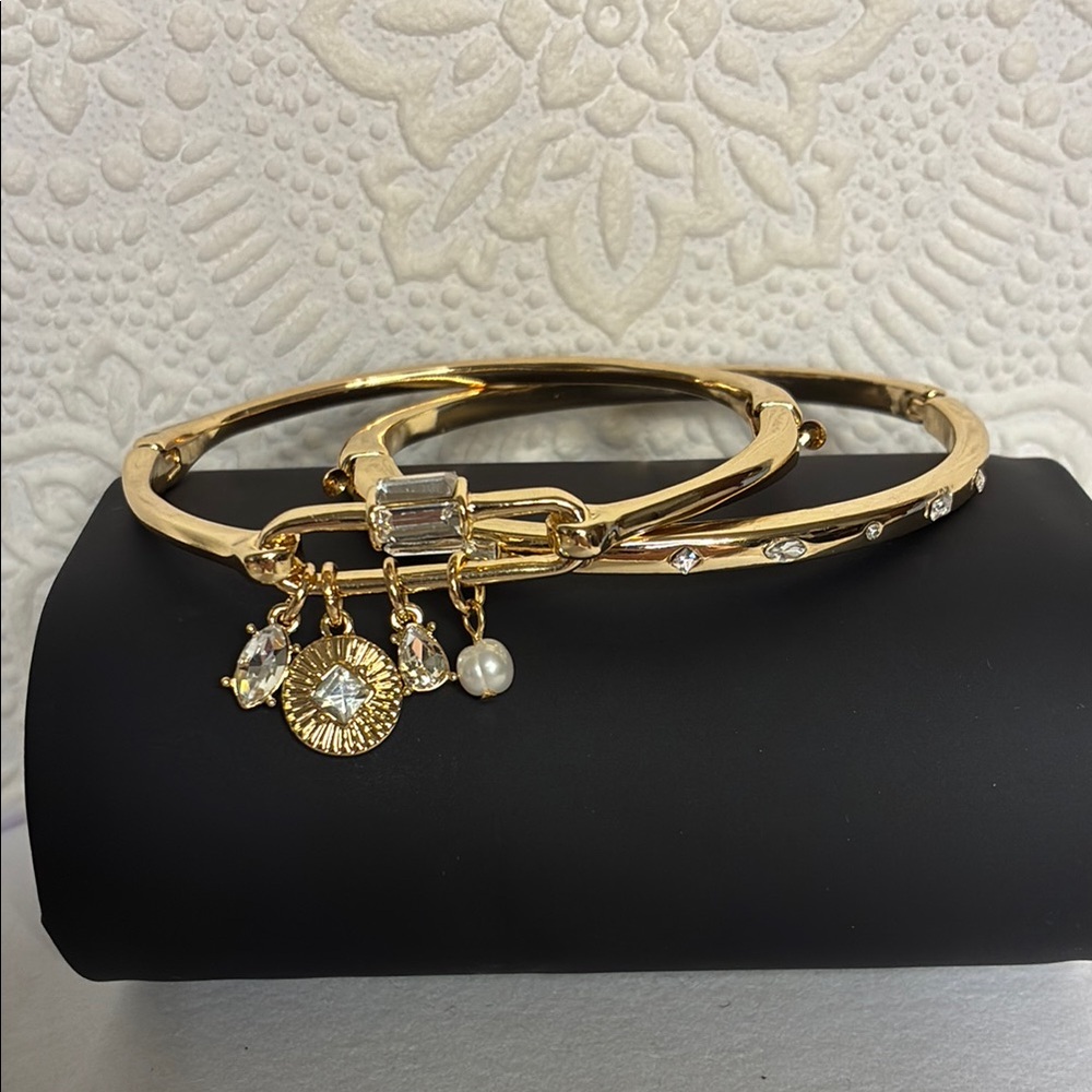 Chic Gold Bracelet Set with Crystal Accents